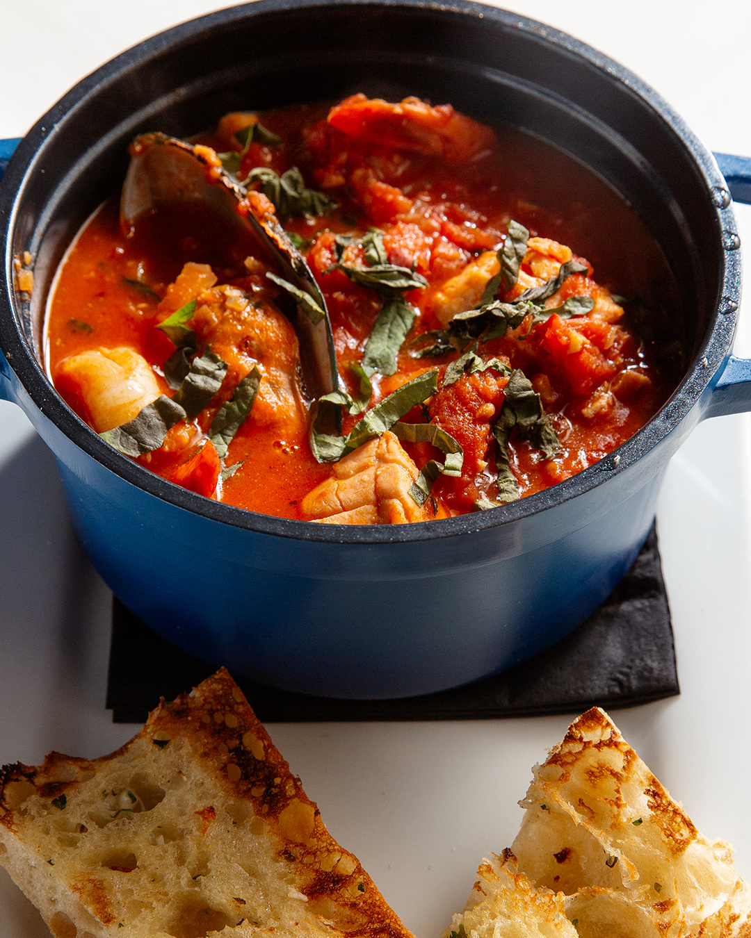 Seafood cioppino at Amalfi